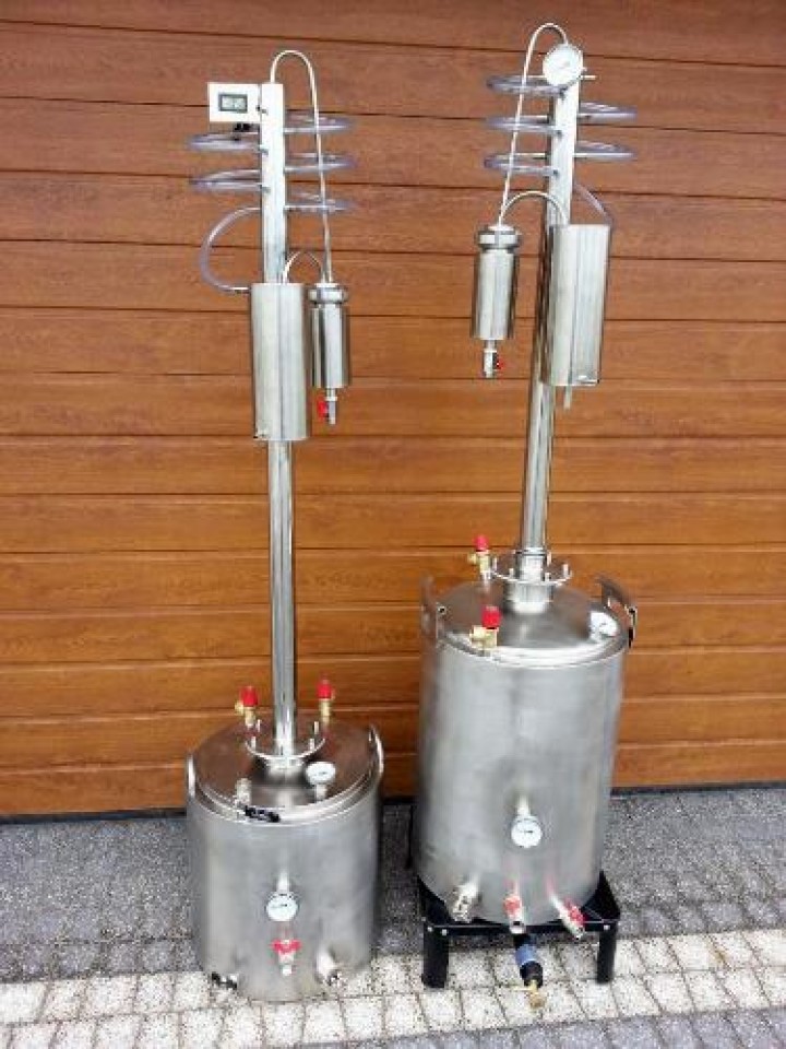 Destylator z płaszczem zimne palce odstojnik smakówka